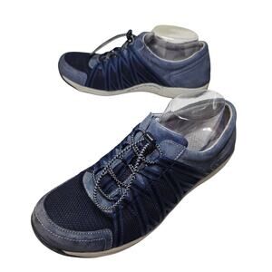 Dansko Ws sz41 Honor Blue n Navy Athletic Walking Comfy Slipon Shoes Suede Nurse